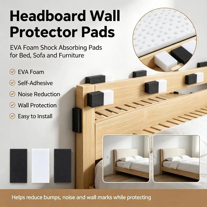 Self Adhesive Anti-Vibration EVA Sponge Pads 5Pcs Non Slip Furniture Pads Wall Protector for Heavy Duty Furniture Leg Guard
