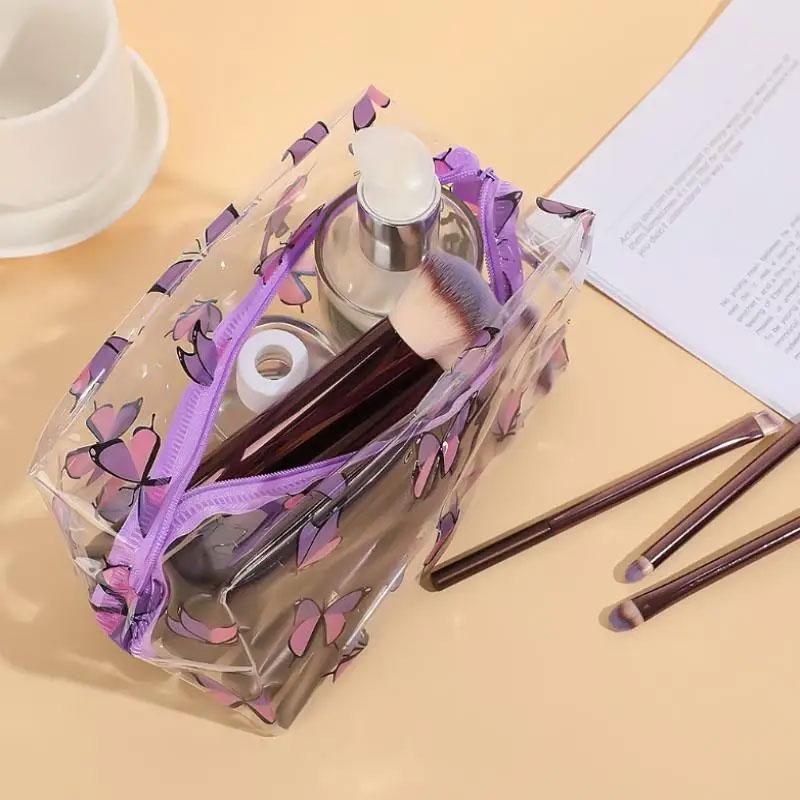 1pc Transparent Portable Makeup Bags For Women Makeup Case Waterproof Storage Bags Cartoon