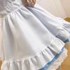 Maid Classic Maid Cute Popular with Halloween Plus Size [FULINE] Costume, Outfit, 3-Piece Set, Costume, Men, Women's Costume, (Blue, 3XL)