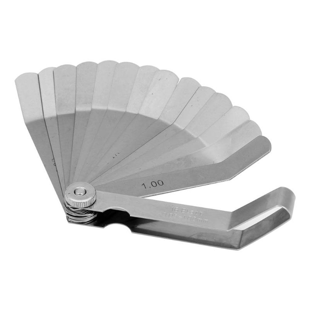 Stainless Steel 0.127-0.508MM 16 Blades 100mm Feeler Gauge Metric Gauge
