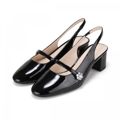 Soft Leather Patent Borsanpoint Feminine Slingback 5cm 2colors Bbj201