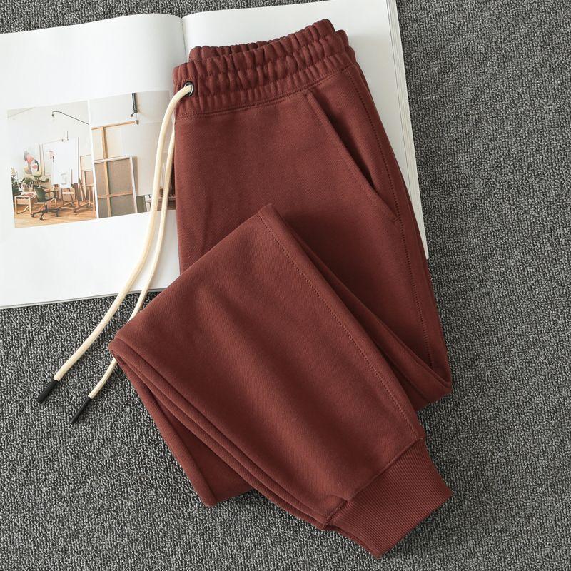 

Тяжелые Повседневные Спортивные Штаны из 100% Хлопка Женские 470 г Повседневные Штаны Женские 2023 Новое Поступление Чистый Хлопок Утепленные Осенне-Зимние Штаны Осень Brown XL