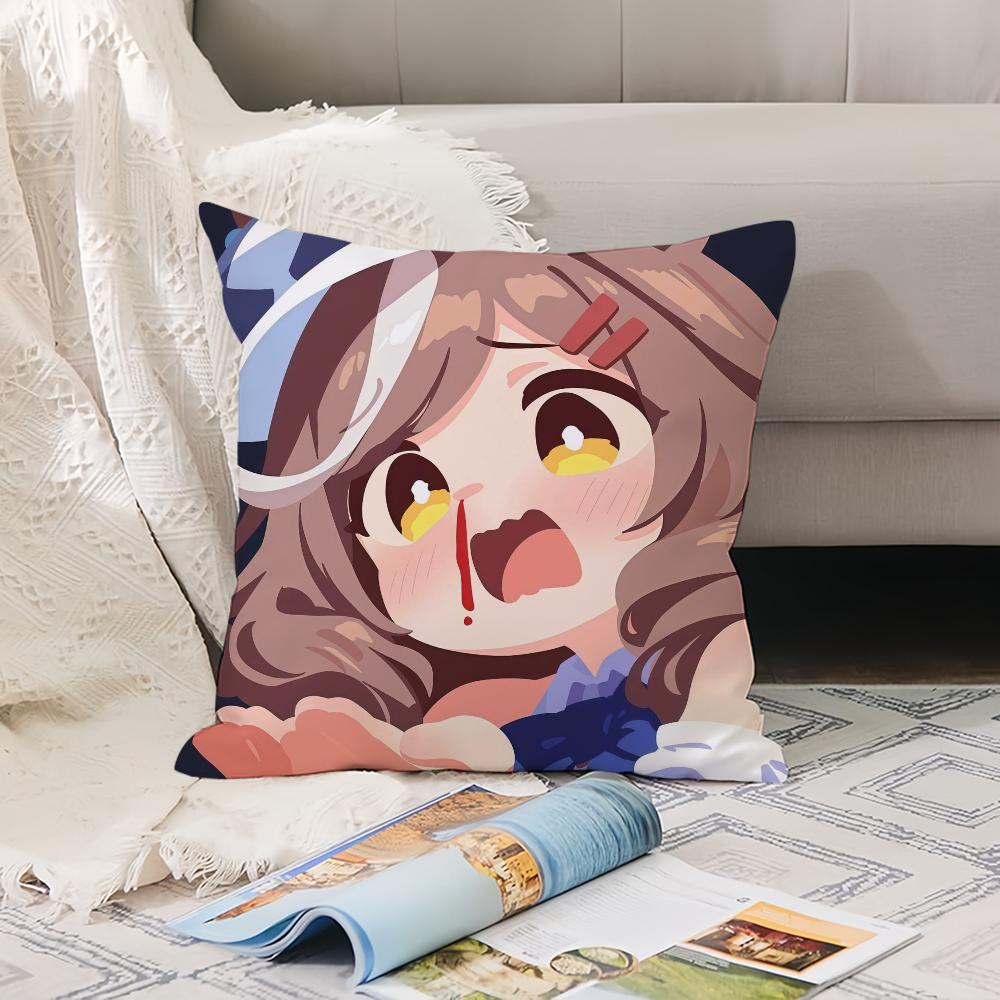 Söt U-Uma M-Musume P-Pretty D-Derby Kuddfodral Kontorskuddar Lämpliga för Soffa Bil Sovrum Dekorativt Kuddfodral