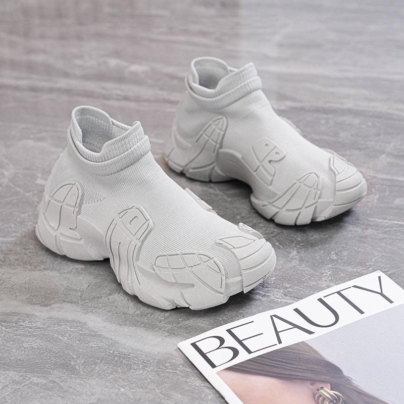 Summer new ins mesh fly-woven dad shoes breathable student sports heightened leisure