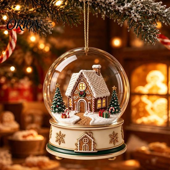 Festive Party Hanging Ornaments Christmas Crystal Ball Style Pendant with Rope, 2D Flat Acrylic Holiday Decorations Ornament for Tree Decoration