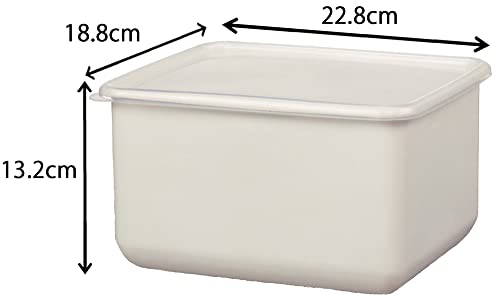 Takagi Metal Geruchsresistenter Einmachbehälter, Rechteckig, Emaille, 4,0L, HSP-KM