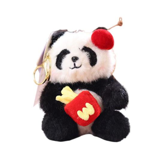 Doll Pendant Keychain Cartoon Panda Shape Plush Doll Key Holder Lightweight Keychain Decorative Bag Accessory