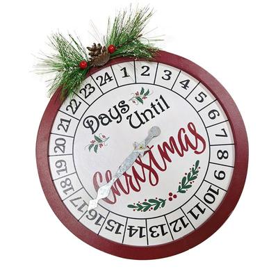 Runder Holzkalender für die Weihnachtszeit Holz-Adventskalender Dekoschilder Dekoration Werkzeug Mit verzinkten Zeigern Für Schlafzimmer Arbeit