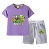 Plants Vs. Zombies Boys' Summer Set: Kids' Thin Short Sleeve T-shirt & Shorts Two-Piece Set