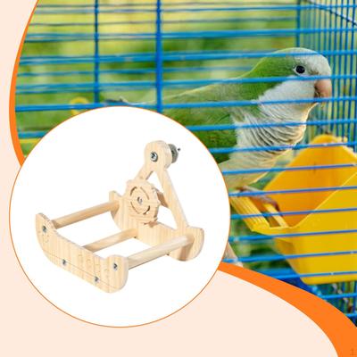 Wooden Parrot Perch Stand Play Novelty Lightweight Small Bird Chewing for Budgie