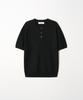 EZIO Textured Linen Henley Knit_Black