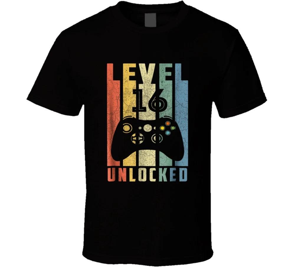Level 16 Unlocked 16th Video Gamer Birthday Boy Gifts T Shirt S