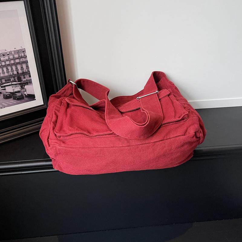 Tragetasche Werkzeugstil Schulter-Umhängetasche Große Kapazität Leinwandtasche Für Studenten