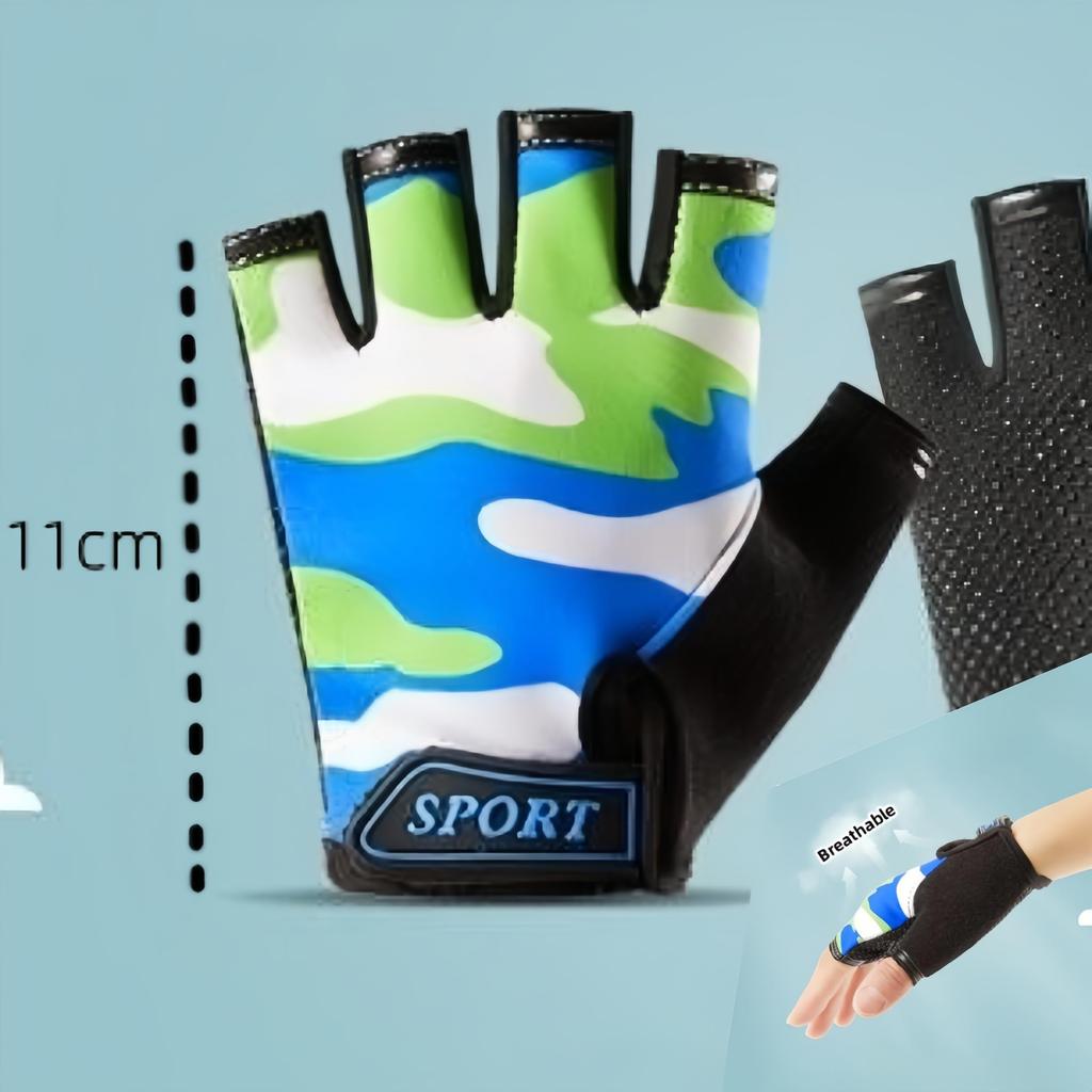 Morices Fingerless Cycling Suitable for and Suitable for and Kindergarten Students Kids' Gloves, Breathable, Stretchy, Non-Slip, Spring, Summer,