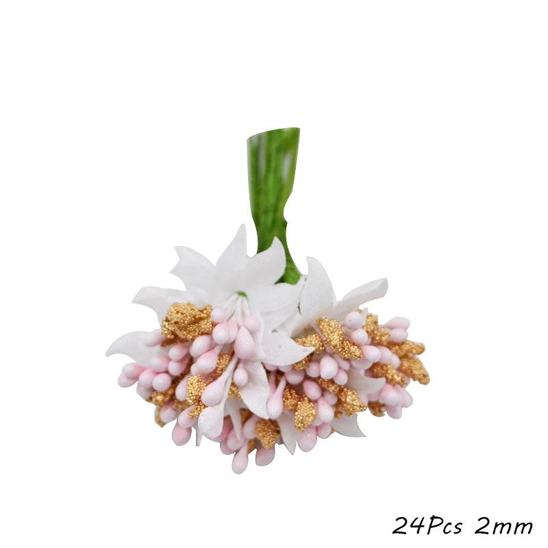 Gemischt Rosa Pflanze Blume Kirsche Staubgefäße Beeren Bündel DIY Weihnachten Hochzeitstorte Geschenkbox Kränze Deko