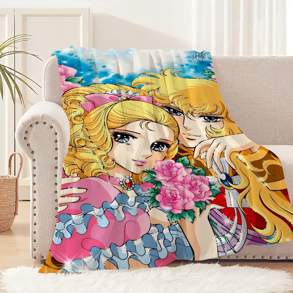 manga anime Flannel warm soft plush blanket Rose of V-Versailles sofa living room hogar Lady O-Oscar bedroom travel gift home