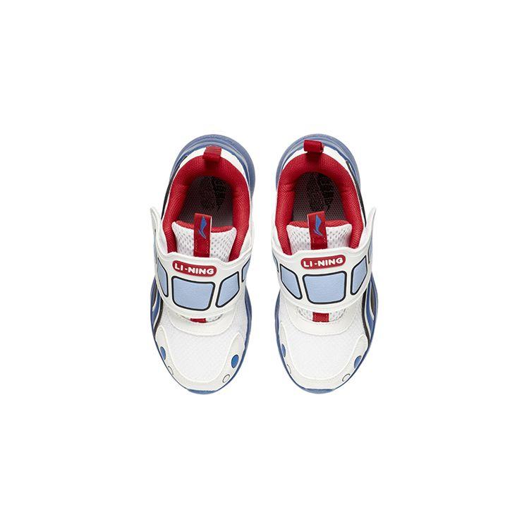 Li Ning Childrens Starshine Non-Slip Shock Absorbing Wear-Resistant Casual Shoes Kids Casual Shoes White Blue YKNS024-1