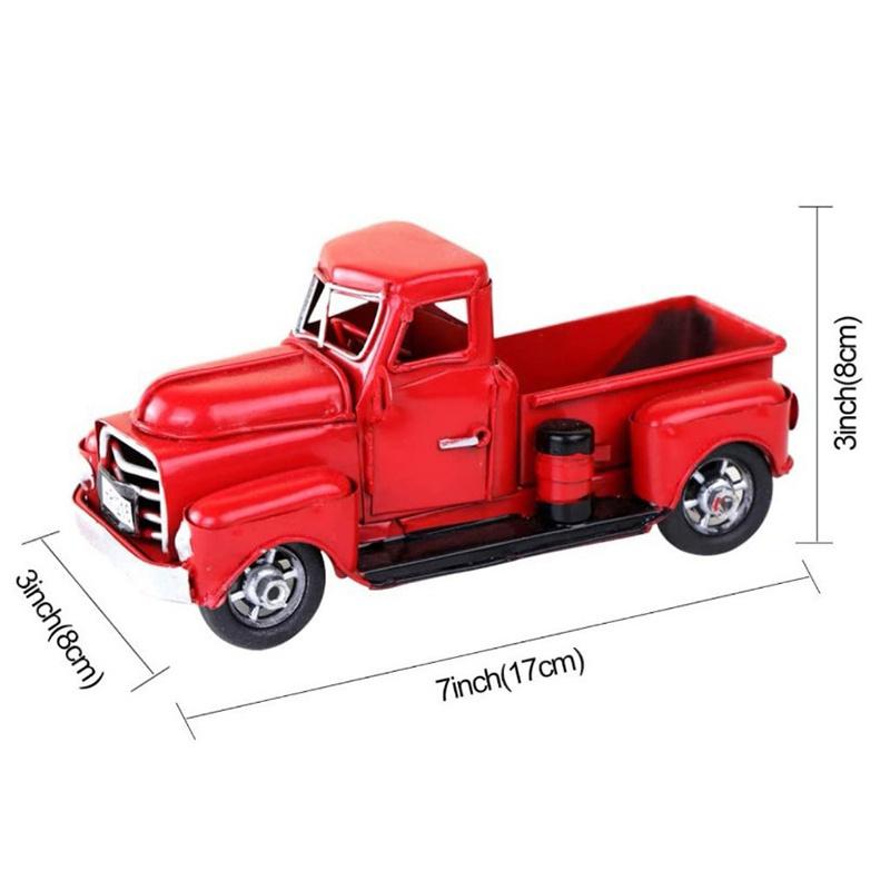 Klassischer roter Weihnachts-LKW-Schmuck (Mit Weihnachtsbaum) - Druckgussmetall Deko & Spielzeug