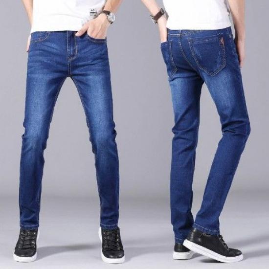 Pantaloni lunghi primaverili ed estivi da uomo, jeans dritti, larghi, casual, aderenti, alla moda, resistenti all'usura