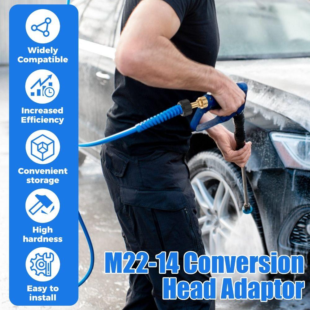 M22-14Mm X 3/4 Inch Garden Hose Adaptor Brass High Pressure Pressure Washer Connector Quick Connect Garden Hose Connector