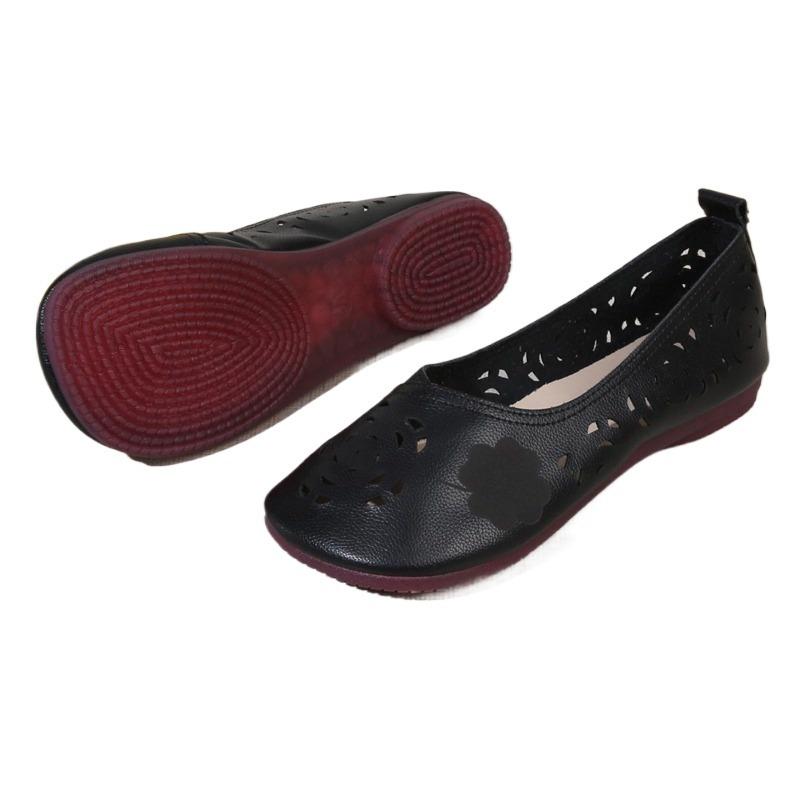 Slip-on Round Toe Women's Flats Solid Hollow Women's Shoes On Sale 2025 High Quality Low Heels Concise Flats Sapatos Baixos