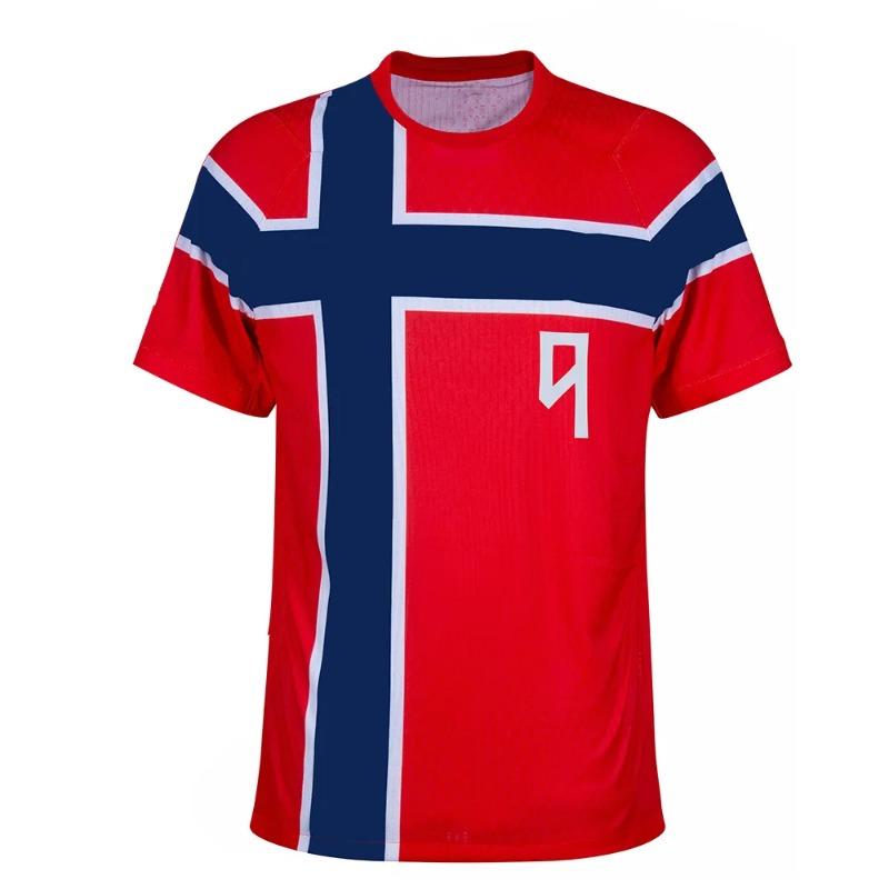 2026 Summer New Haaland #9 Norway Soccer Jersey Unisex Breathable 3D Print Football Shirt Sports Training Uniform for Men Women