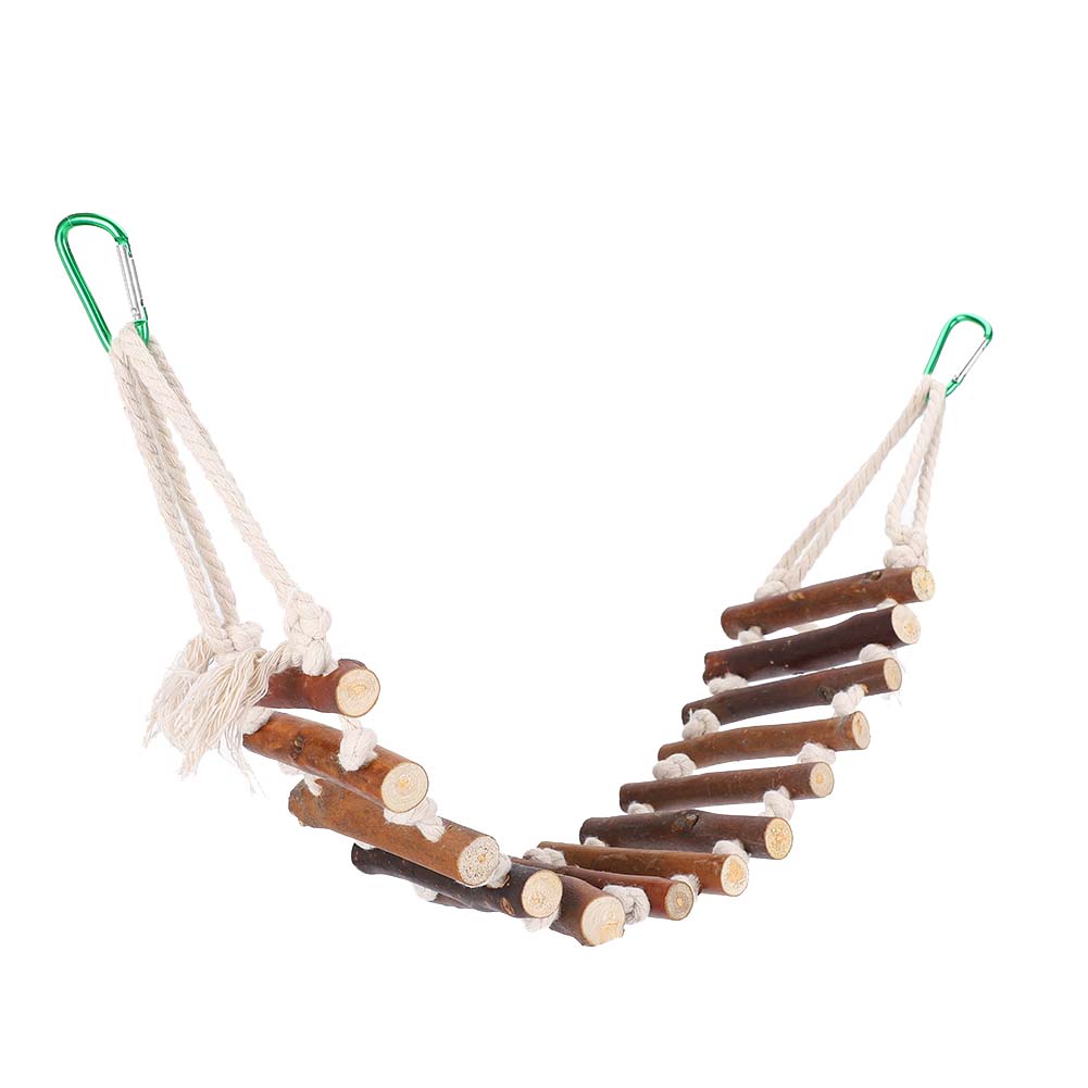 Papagali Pod Suspendat din Lemn 10CM Pasăre de Companie Frânghie de Bumbac Moale Scară Orizontală Aeriană