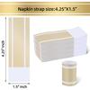 Germiwipe 200 Pcs Paper Napkin Band,Napkin Ring Self Adhesive, Matte Gold Silverware Wraps Bands,Table Setting Wedding Event Party Supply (Matte