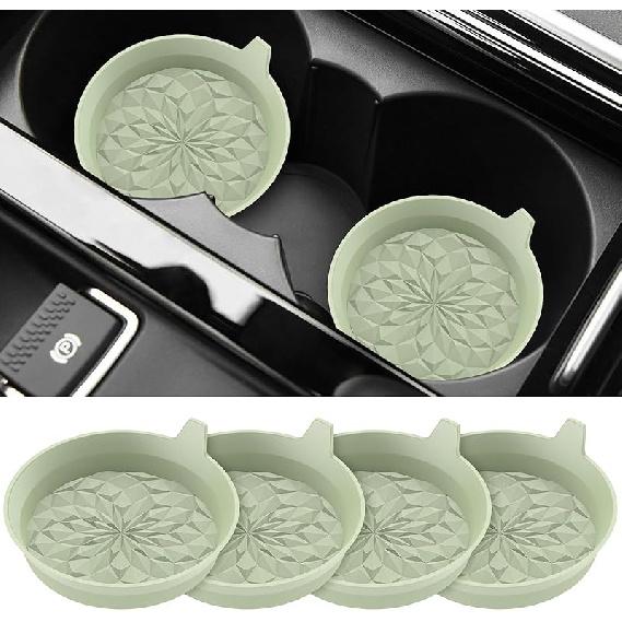 ME.FAN Car Cup Coasters [4 Pack] Silicone Cars Coasters - Universal Non-Slip Recessed Interior Accessories - Cup Holder Erts Dusty Rose