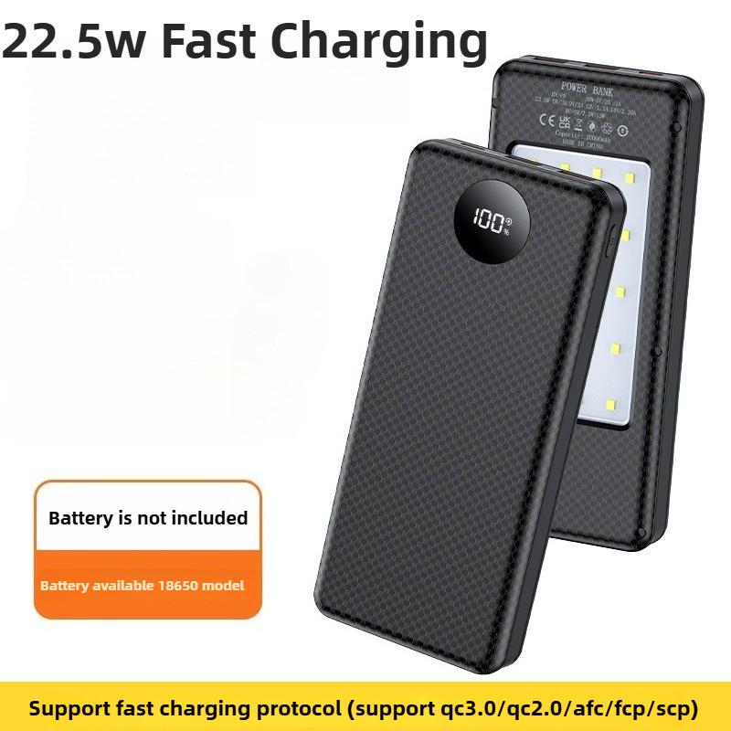 8x18650 Battery Charging Case Digital Display DIY Dual USB Type C Box 22.5W Fast Charging 15W Wireless Charging Power Case