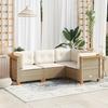 VidaXL Garden Lounge Set with Cushions 4 Pcs Beige Braided Resin 3261799