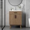 Gabinete de Banheiro de 24" com Cuba, Conjunto de Gabinete com Duas Portas de Armário com Fechamento Suave, Conjunto Moderno de Gabinete Único para Banheiro, Personalizado