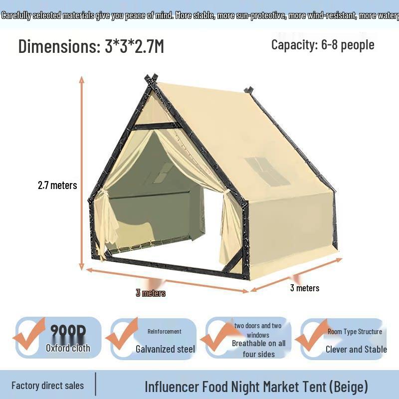 Three-Person Rainproof BBQ Dining Tent for Outdoors & Indoors