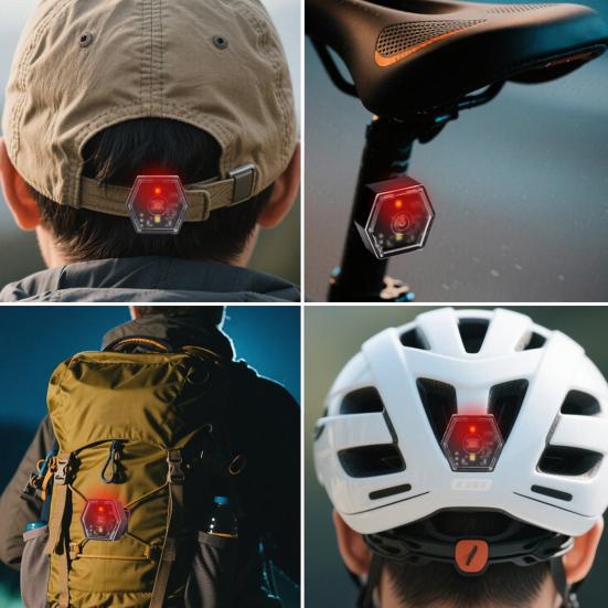 Multifunkční výstražné světlo Mini Vodotěsné Cyklistické Zadní Světlo Přenosné Lehké Venkovní Noční Běh Helma Batoh Držák LED Světlo