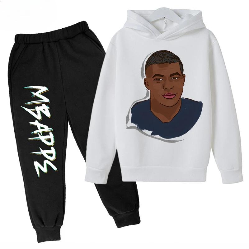 

Spring and Autumn Mbappe Printed Children s Hoodie Set Sweatshirt Pants Sportswear 2-piece Set for Boys and Girls Kids Clothes 160