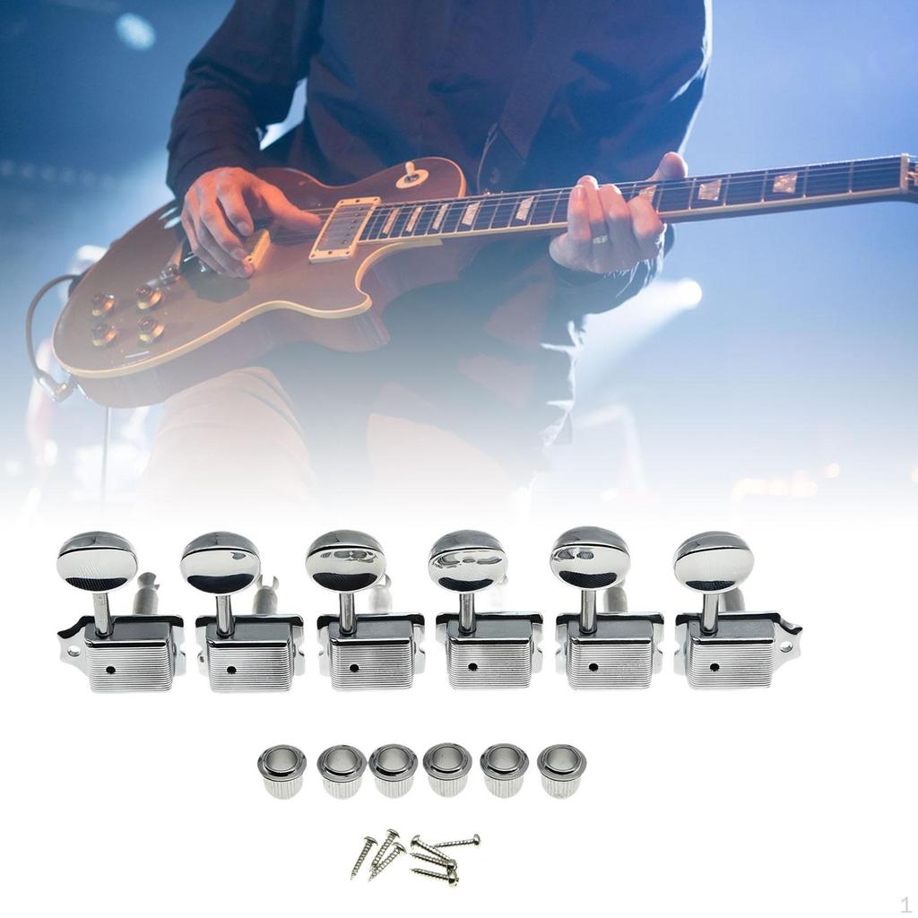 6 Pieces Retro Electric Guitar Tuners Split Shaft Tuning Pegs Sturdy with Bushings Screws Accessory