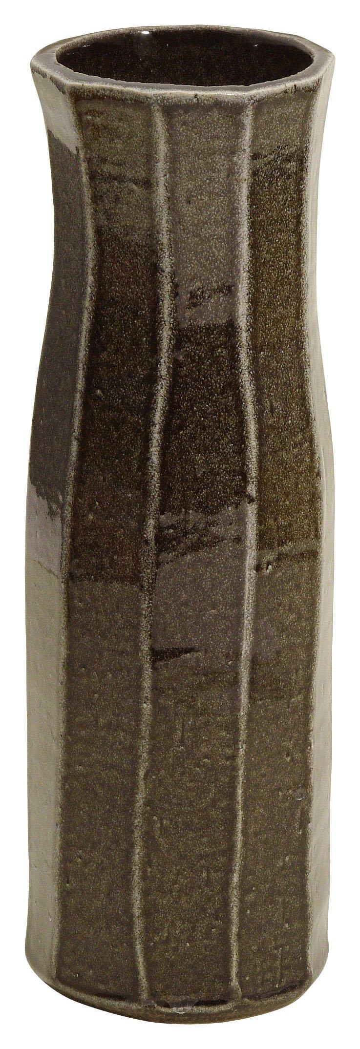 

Shigaraki Ware Hechimon Vase Flower Base Large Purple Flame Bevel Ceramic MR-11-7234