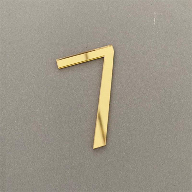 3D Self-adhesive Waterproof Plating House Number 0 To 9 Modern Gold Digits House Number Door Plate Address Outdoor Door Number