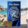 Queens Park Rangers FC Personalisiertes Bedrucktes Strandtuch Fußballlogo Unterstützung Benutzerdefinierter Name Text Saugfähiges Handtuch für Sport Reisen Besonderes Geschenk