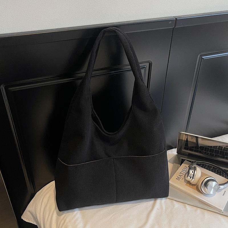 2025 Women's Retro Corduroy Tote: Large-Capacity, Single-Shoulder, Versatile Commuter Bag
