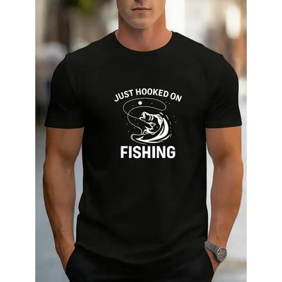 Taglie europee  Stampa testuale per appassionati di pesca | Top casual da uomo, Nuovi arrivi primaverili, Stile streetwear, Tessuto elasticizzato medio
