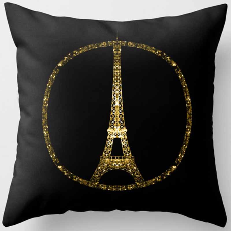 Black and Yellow Square Pillowcase, Home Decoration, Car Sofa Cushion Cover 45cm*45cm