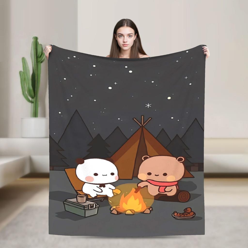 Bubu Dudu Flannel Blanket Winter  Warm Soft Throw Blanket for Kids Adult Couch Chair Funny Bedspread Sofa Bed Cover