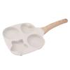 4 Cup Frying Pan Breakfast Egg Pancake Burger Cooker Wood Handle Aluminium Alloy Nonstick Frying