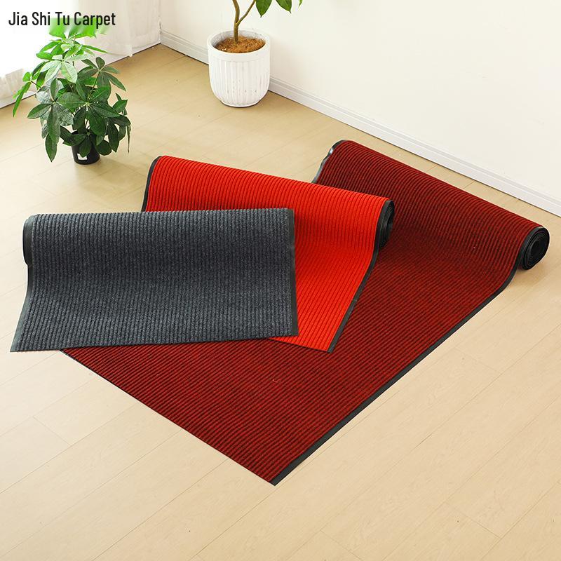 Double-Striped Commercial Entrance Mat - Cuttable, Anti-Slip, Absorbent Floor Mat
