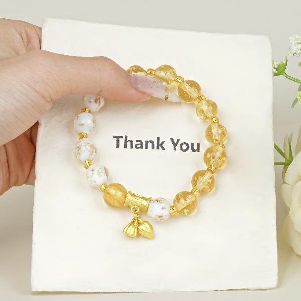 Wutai Mountain Luminous Double Color Beaded Bracelet – Popular High-End Couple Accessory золотой