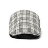 Boina de Verano Fina a Cuadros para Hombre Gorra de Sombra Británica de Algodón y Lino Gorra Delantera