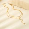 Ins Fashionable Y-shaped Double-layer Stacked Necklace Stainless Steel Plated 18k Gold Chain Simple Versatile Waterproof Jewelry