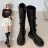 Fashion Winter Thick Sole Plush Woman Knee High Boot Fashion Butterfly-knot Back Zippers Shoes Women's Slim Knight Long Booties