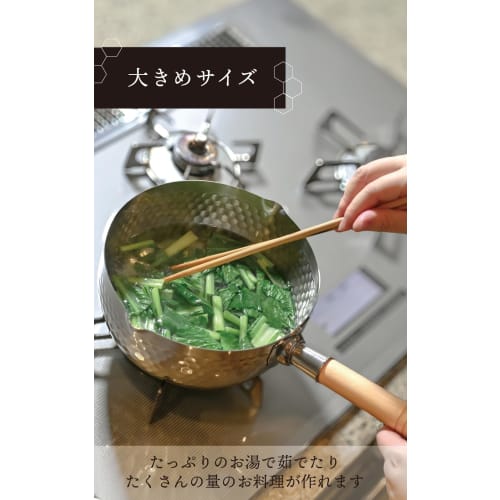 Every U. Stainless Steel Yukihira Pot, 20cm, Induction and Gas Compatible, Dual-Sided Spout, Lightweight, Rust-Resistant, Milk Pan, Saucepan (Glossy F